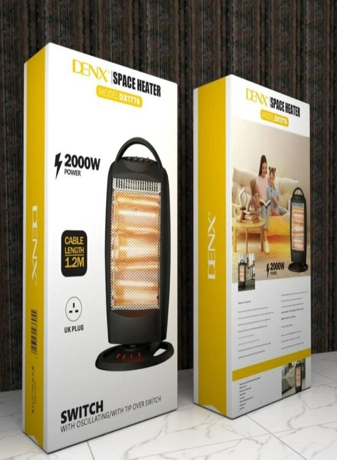 Denx 2000W Electric Heater With 1.2M Cable DX1776 - Image 2