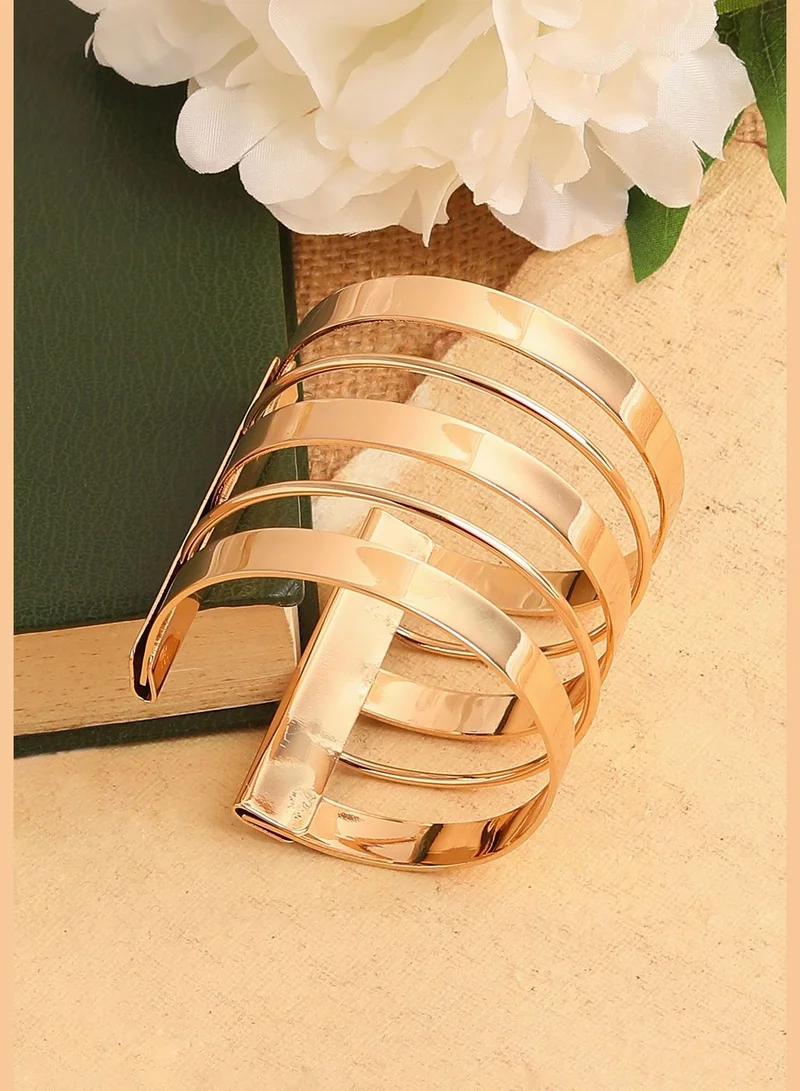 SOHI Gold Plated Party Designer Cuff Bracelet For Women