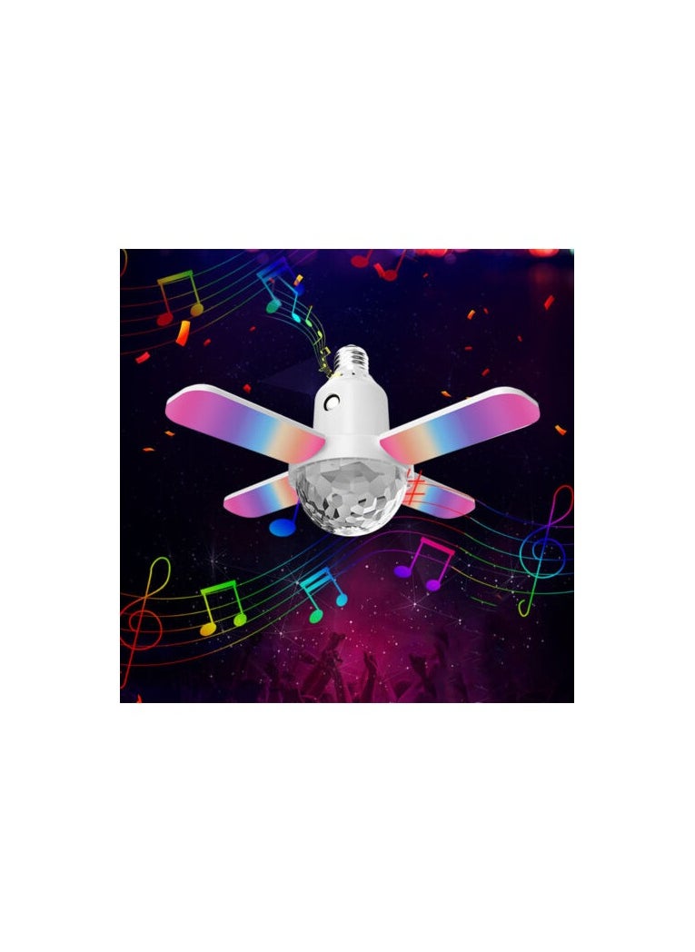 Generic - E27 Led Deformable Ceiling Fan 3 Wings Light Rgb Bluetooth Music Speaker Lamp With Remote Control - Image 1