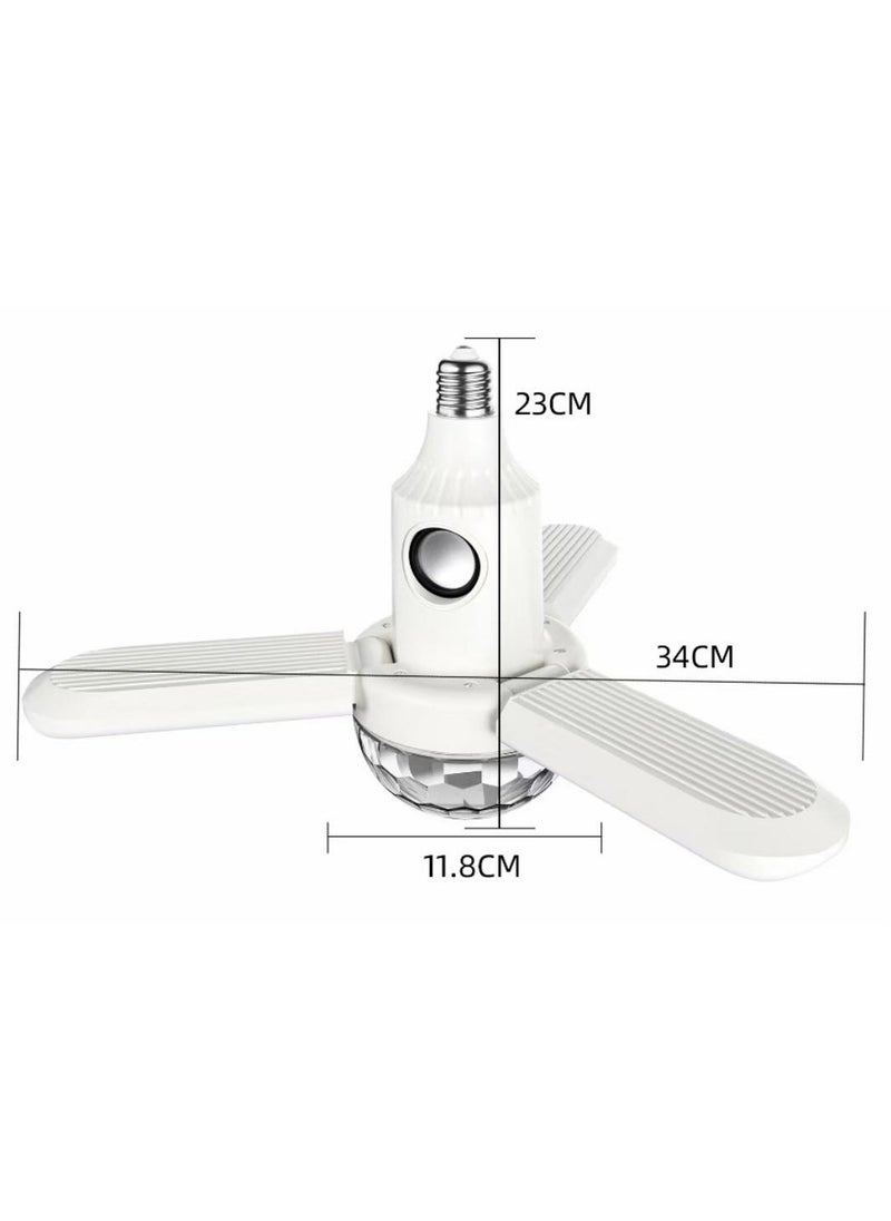 Generic - E27 Led Deformable Ceiling Fan 3 Wings Light Rgb Bluetooth Music Speaker Lamp With Remote Control - Image 1