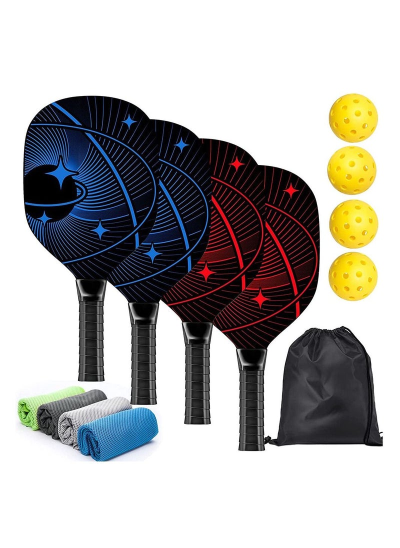 Generic Pickleball Paddles Pickleball Set of 4 Premium Wood Pickleball Paddles Pickleball Rackets  - Image 1