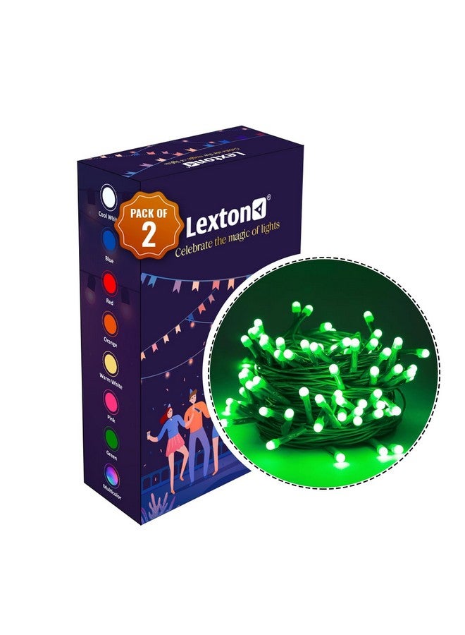 Lexton 40 LED Power Pixel Serial String/Fairy Light | Plug Sourced | Suitable for Home & Outdoor Decoration, Diwali, Christmas, Ramadan, Wedding, Party, Festival (Pack of 2, Green) - Image 2