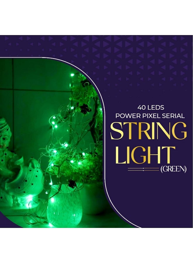 Lexton 40 LED Power Pixel Serial String/Fairy Light | Plug Sourced | Suitable for Home & Outdoor Decoration, Diwali, Christmas, Ramadan, Wedding, Party, Festival (Pack of 2, Green) - Image 3