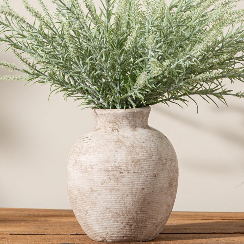 Vanselia Ceramic Flower Vase Home Decor - Farmhouse Table Vases Rustic Vintage Living Room Kitchen Bedroom Decorations for House Book Shelf Office Coffee Desk Dining Fireplace (7.4" Retro) - Image 1