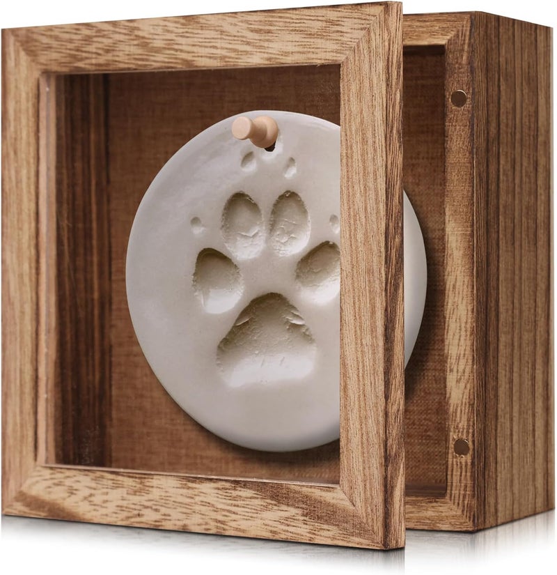 KAASTHAA 5x5 Small Shadow Box Frame Display Case, Magnetic Door, with Linen Back , for Memory Box, CD Frame Display Case, Seashell, Flower, Pictures, Pet Memory Display Box, Wood Pin - Image 1
