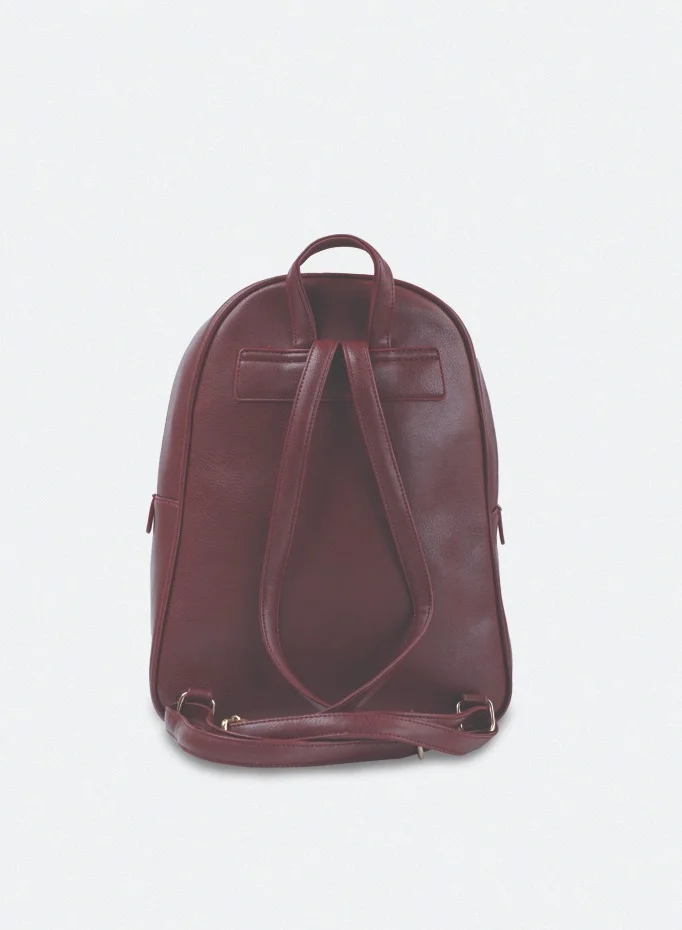 AMICA Estela Quilted Leather Women's Backpack - Plum Red