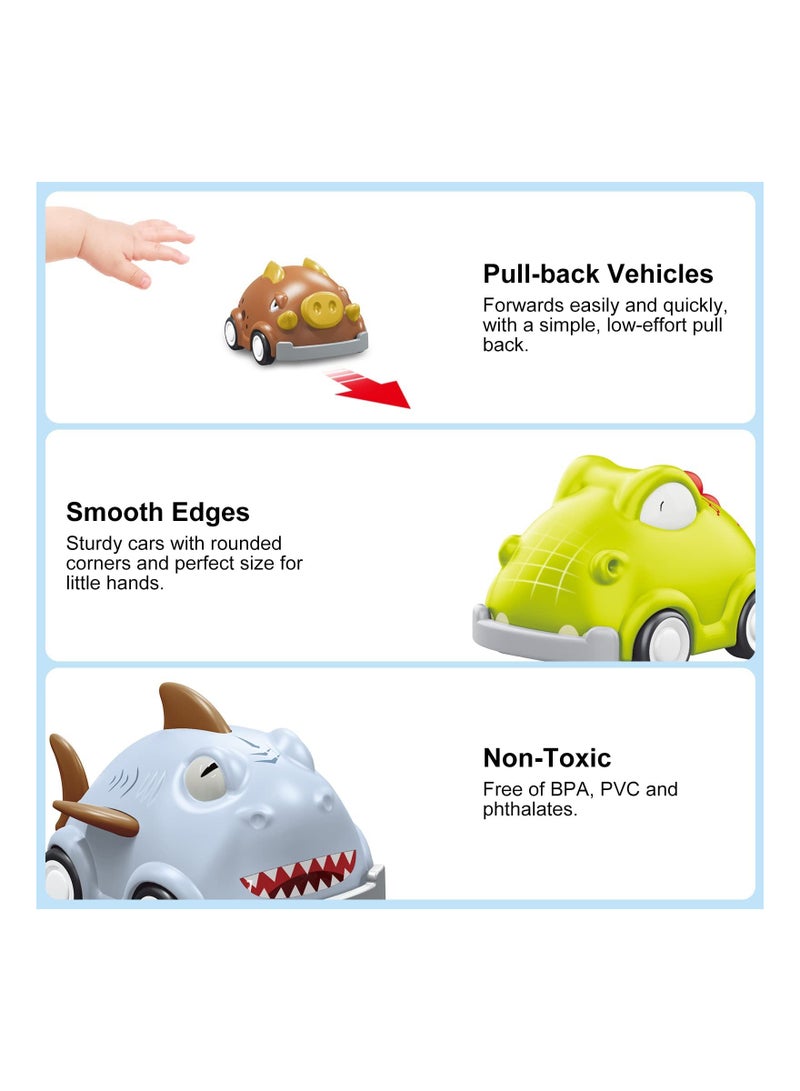 Exciting 9-in-1 Dinosaur Toy Truck Set for Toddlers, Friction-Powered Transport Vehicles with Lights & Sounds, Perfect Birthday Gift for Boys & Girls Ages 3-6 - Image 5