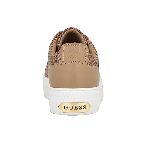 Guess Women's GENZA Sneaker, Latte Multi 110, 9 - Image 3