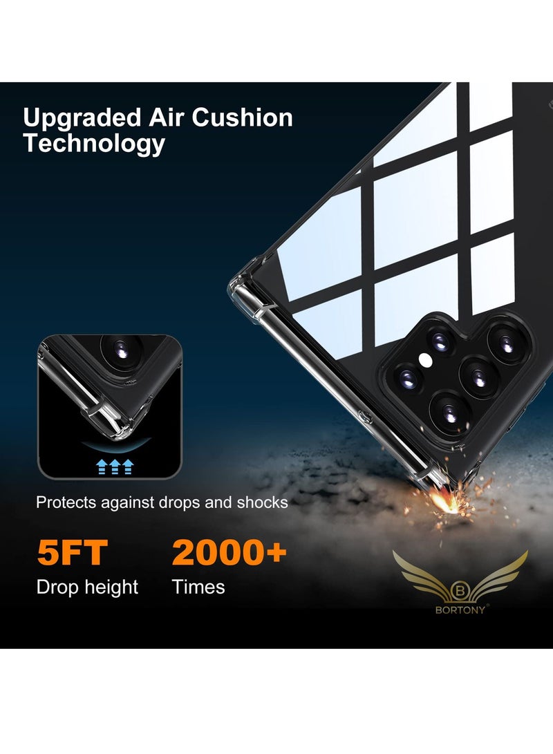 BORTONY Shock-Absorbing Flexible TPU Cell Phone Protective Case Cover For Samsung Galaxy S22 Ultra 5G,Crystal Clear - Image 4