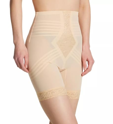Rago 6209 High Waist Thigh Shaper | Size Sm - 15X | Made in USA | Flex Fit | No Top Roll | Firm - Extra Firm Tummy-Thigh Control Beige - Image 2