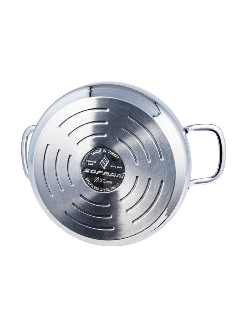 سوفرام قدر طبخ سوفرام استيل تركي غطاء زجاج مقاس 26 سم - Image 4