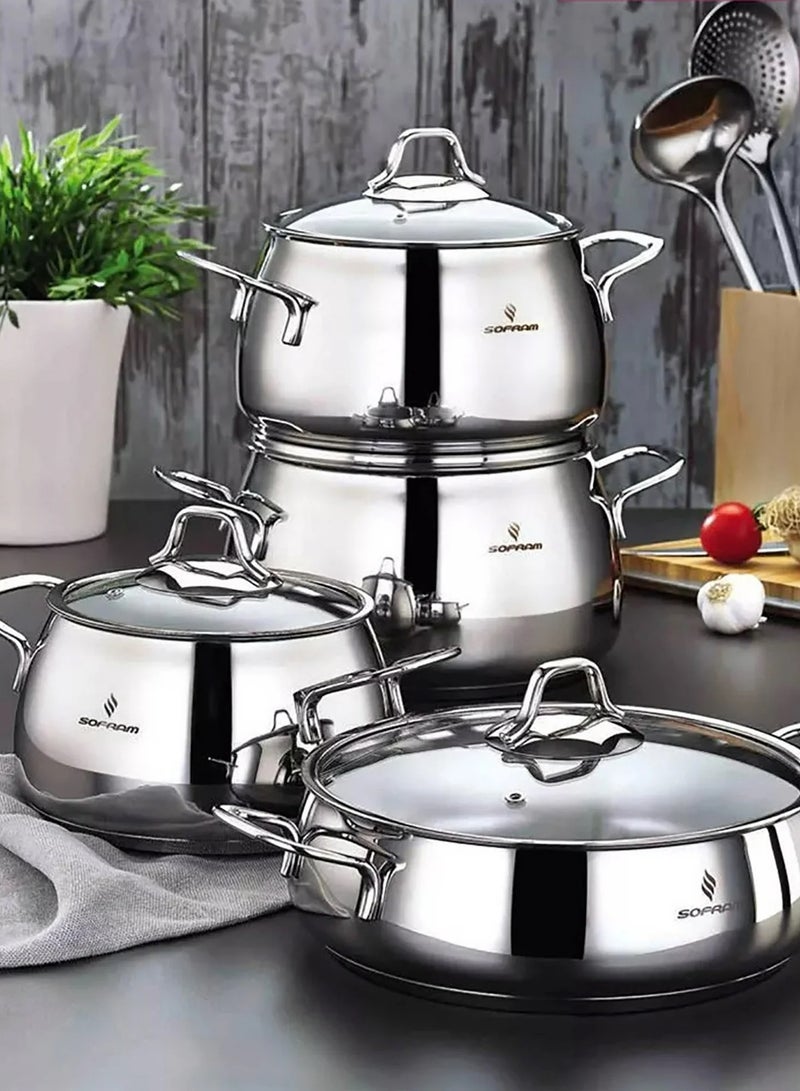 سوفرام قدر طبخ سوفرام استيل تركي غطاء زجاج مقاس 26 سم - Image 5