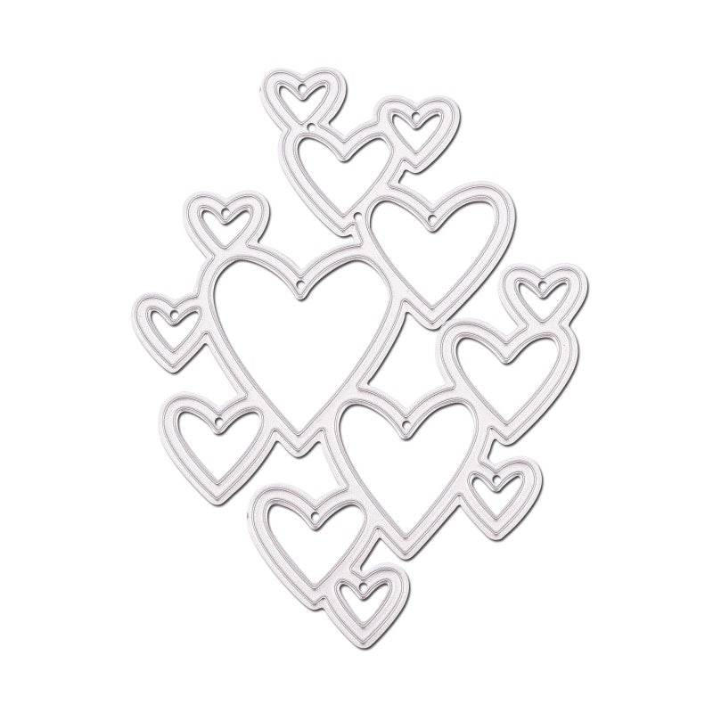 PH PandaHall Heart Cutting Dies Stencil, Carbon Steel Scrapbooking Dies Cuts 2.4x3.1 Template Embossing Love Charms for DIY Scrapbooking Mother's Day Valentine's Day Card Making - Image 1