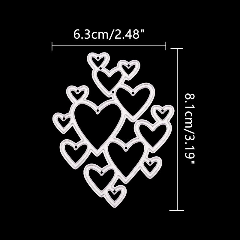 PH PandaHall Heart Cutting Dies Stencil, Carbon Steel Scrapbooking Dies Cuts 2.4x3.1 Template Embossing Love Charms for DIY Scrapbooking Mother's Day Valentine's Day Card Making - Image 2