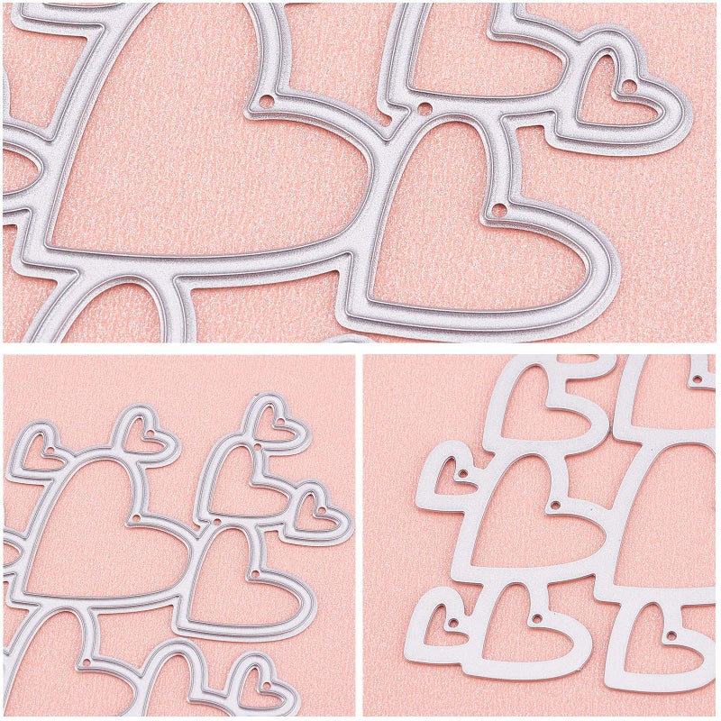 PH PandaHall Heart Cutting Dies Stencil, Carbon Steel Scrapbooking Dies Cuts 2.4x3.1 Template Embossing Love Charms for DIY Scrapbooking Mother's Day Valentine's Day Card Making - Image 5
