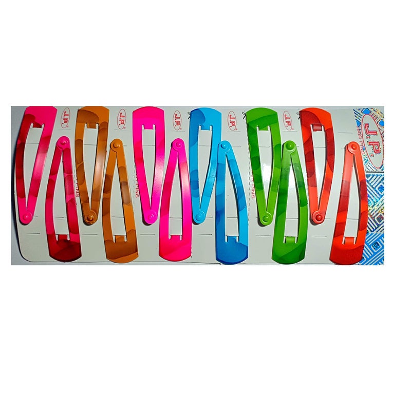 Drishti® Hair Metal Tic-Tac Hair Clips for Girls and Women; Medium and Small Sizes - Pack of 12 Clips Each in a Set of 3/18 Pairs (1 Black and 2 Mixed Colours Set) - Image 2