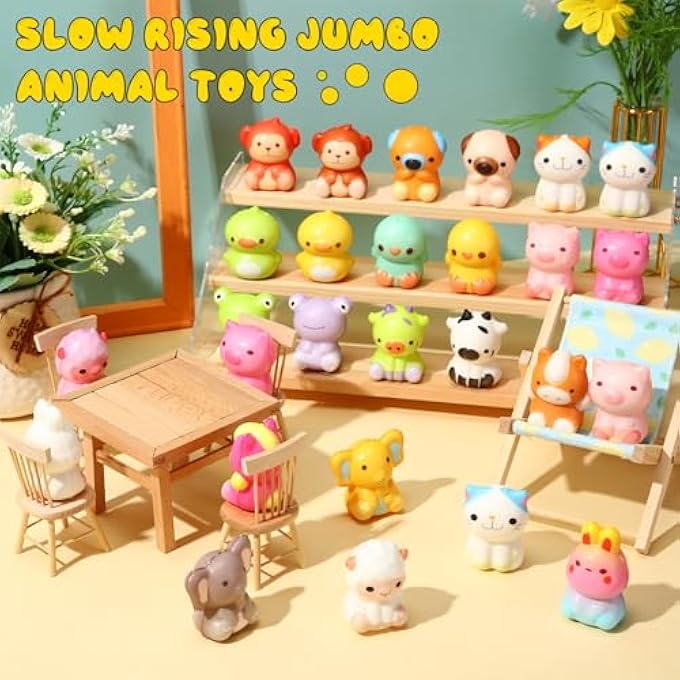 Halloscume 48 Packs End of Year Slow Rising Jumbo Animal Toys Bulk Kids End of Year Gifts for School Classroom Exchange Sensory Stress Anxiety Relief Toys Party Favors for Classroom Prizes Pinata - Image 4