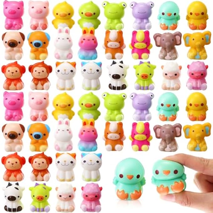 Halloscume 48 Packs End of Year Slow Rising Jumbo Animal Toys Bulk Kids End of Year Gifts for School Classroom Exchange Sensory Stress Anxiety Relief Toys Party Favors for Classroom Prizes Pinata - Image 1