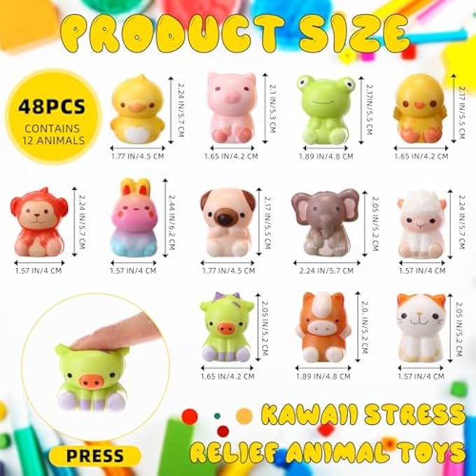 Halloscume 48 Packs End of Year Slow Rising Jumbo Animal Toys Bulk Kids End of Year Gifts for School Classroom Exchange Sensory Stress Anxiety Relief Toys Party Favors for Classroom Prizes Pinata - Image 2
