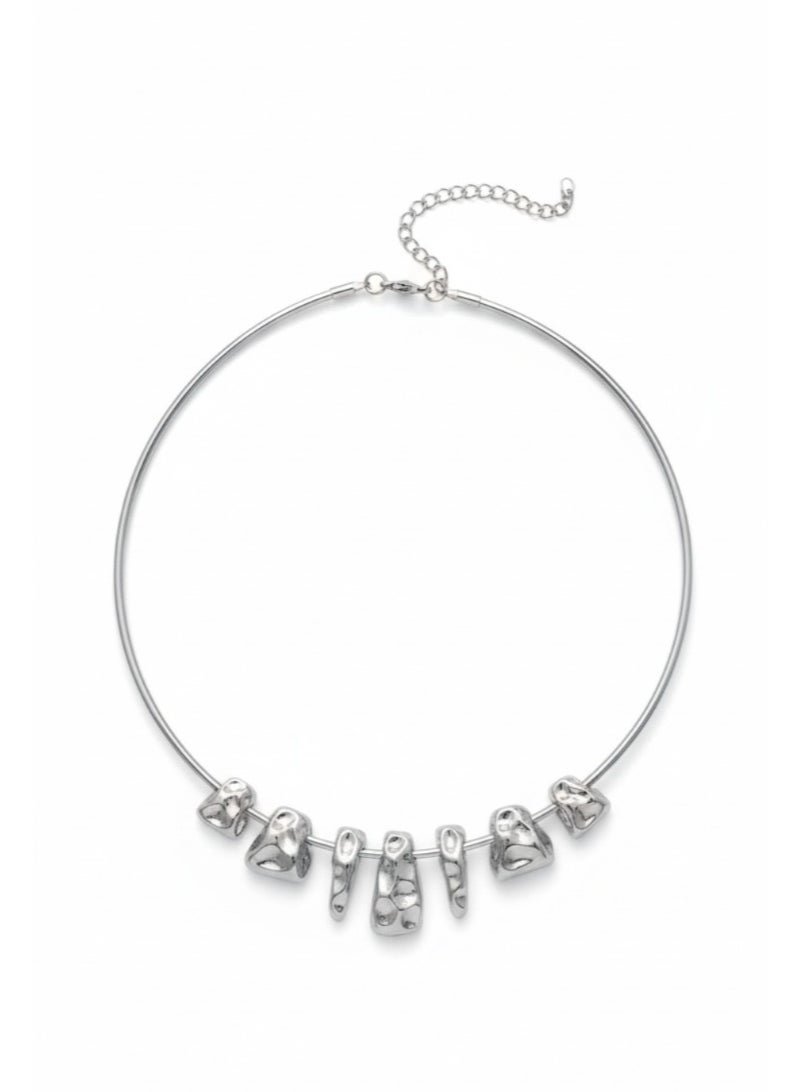 Vbranda Stainless Steel Pure Abstract Statement Necklace - N-74 - Image 2