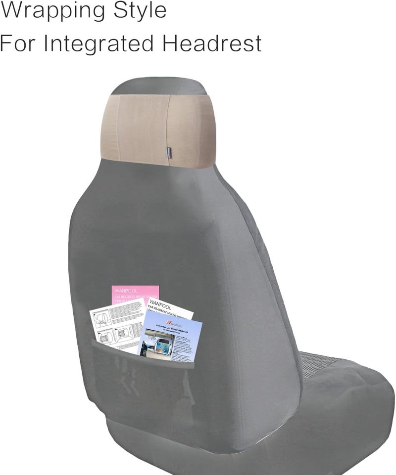 WANPOOL Car Headrest Mount Holder for Portable DVD Player, fit Swivel Screen & Standard Laptop Style Portable DVD Player, Beige (DVD Player is not Included) - Image 5
