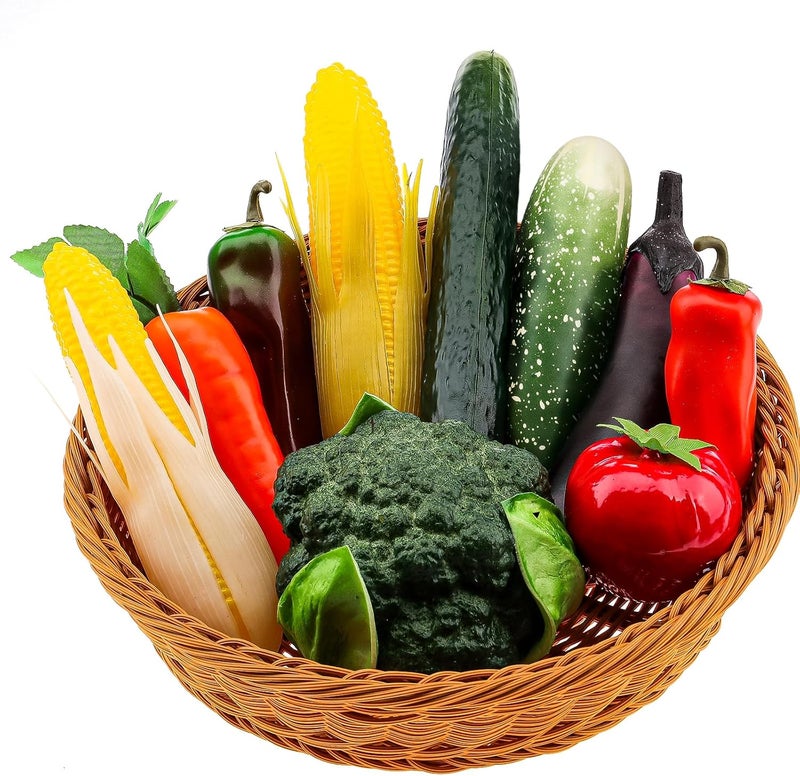 Meiwlong 10 PCS Artificial Realistic Vegetable Fake Display Photography Props Decoration Home Faux Plastic Fruit Model Garnish Christmas Festival - Image 1