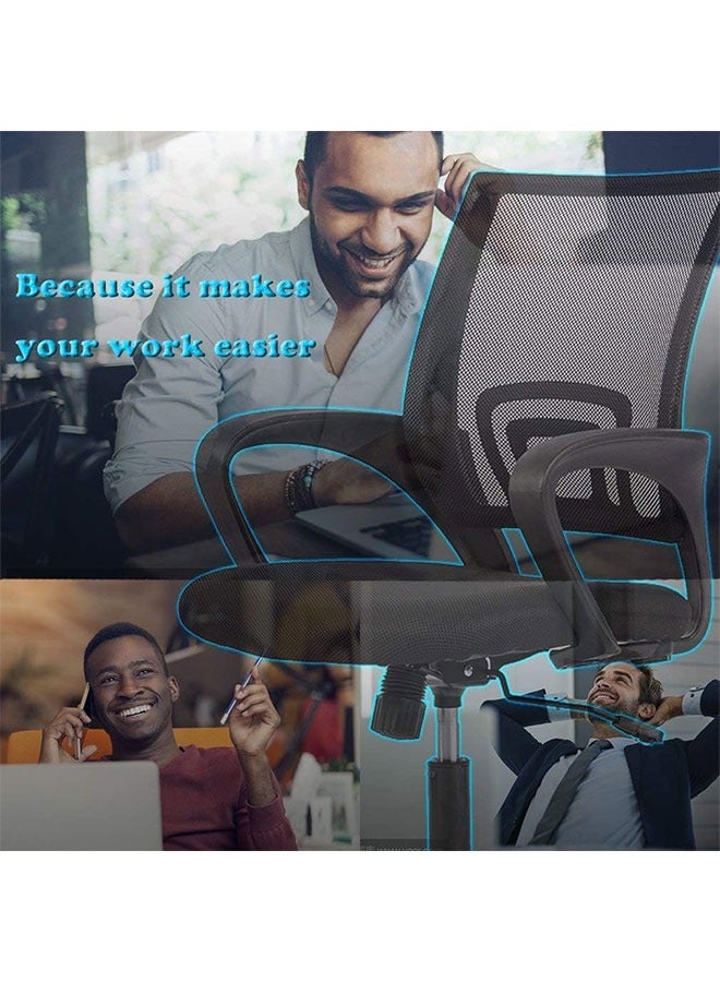 جولدن كرسي مكتب، كرسي مكتب مريح، كرسي كمبيوتر شبكي مع دعم أسفل الظهر، كرسي مكتب قابل للتعديل لدراسة العمل في المكتب المنزلي (أسود-A) - Image 5
