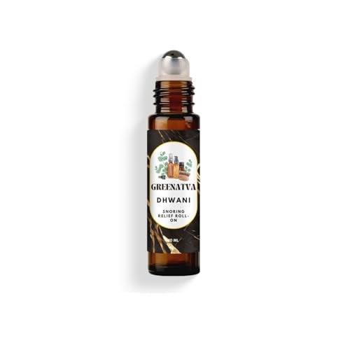 Greenatva Dhwani By Greenatva - Anti Snore Roll on, Reduces Snoring, Clears Congestion & Helps With Sleep. Marjoram, Thyme, Eucalyptus, Lemon Essential Oils Based, 10ml per bottle, Lasts More Than 60 applications, Organic, Plant Based & Vegan - Image 1