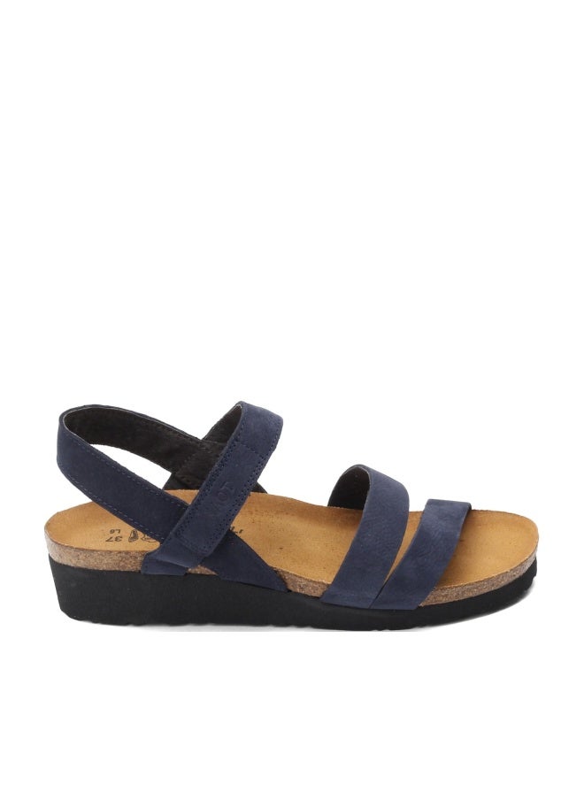 NAOT Kayla Women's Sandals â€“ 3-Strap Support with Backstrap, Cork-Latex Footbed, Arch Support â€“ Comfortable for All-Day Walking Navy Velvet Nubuck 7-7.5 N-M US - Image 1