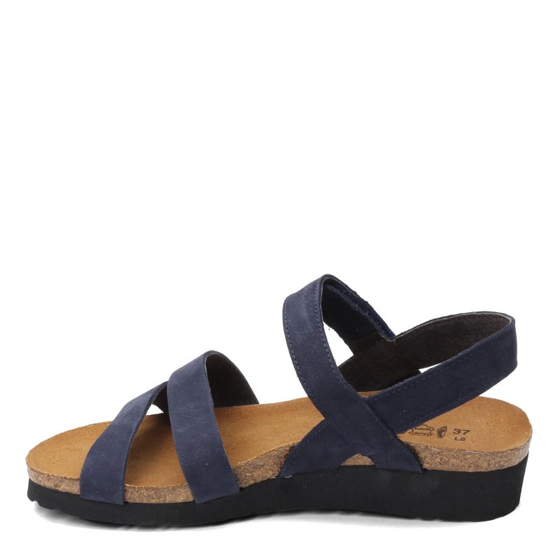 NAOT Kayla Women's Sandals â€“ 3-Strap Support with Backstrap, Cork-Latex Footbed, Arch Support â€“ Comfortable for All-Day Walking Navy Velvet Nubuck 7-7.5 N-M US - Image 4