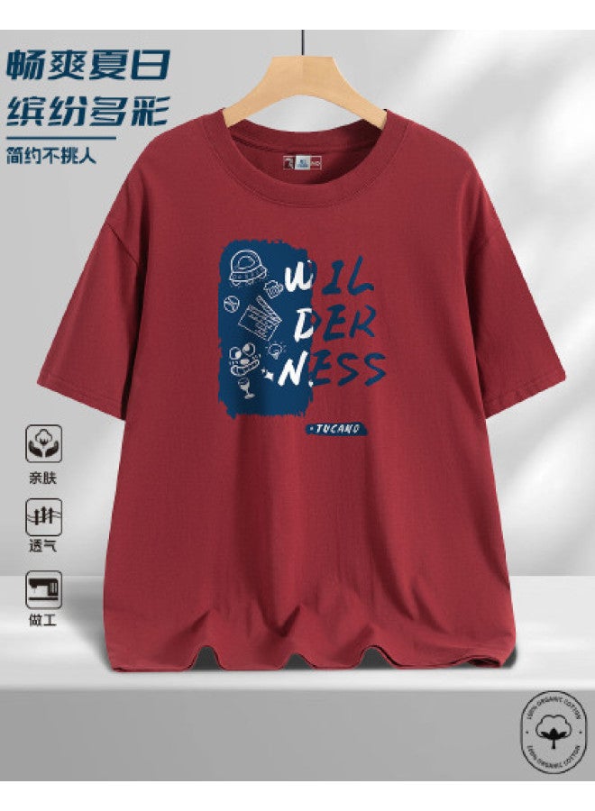 Tucano men's Short Sleeve T-shirt - Summer Comfort Casual Versatile Round Neck Printed Top - Image 1