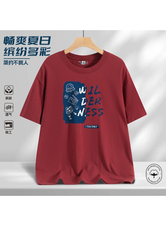 Tucano men's Short Sleeve T-shirt - Summer Comfort Casual Versatile Round Neck Printed Top - Image 2