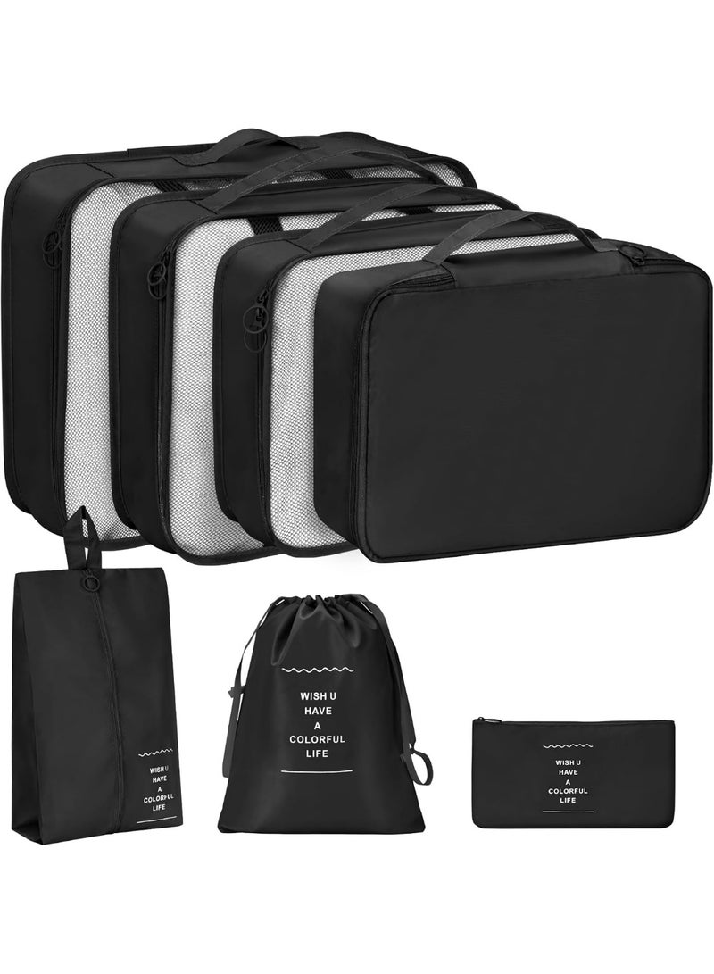 7-in-1 Travel Organizer: Your perfect travel companion, providing more space inside your suitcase. Black. - Image 1