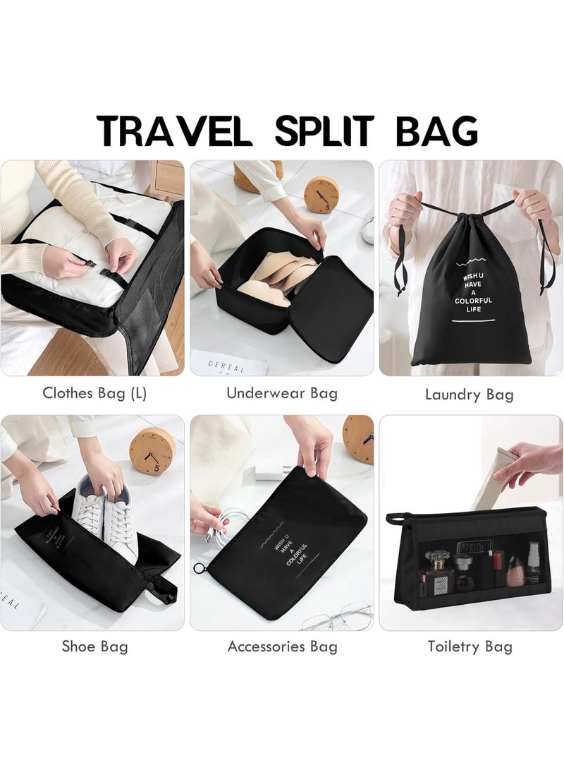 7-in-1 Travel Organizer: Your perfect travel companion, providing more space inside your suitcase. Black. - Image 2