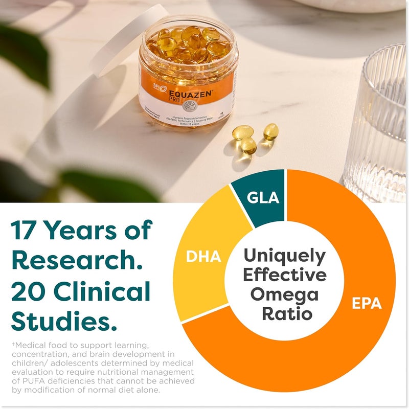 Equazen Pro SFI Health Fish Oil Softgels  Omega 3  Omega 6 for Kids  Teens  EPA GLA  DHA for Kids Mood Memory  Focus Support  Optimized for Bioavailability  Absorption 60 Softgels - Image 4