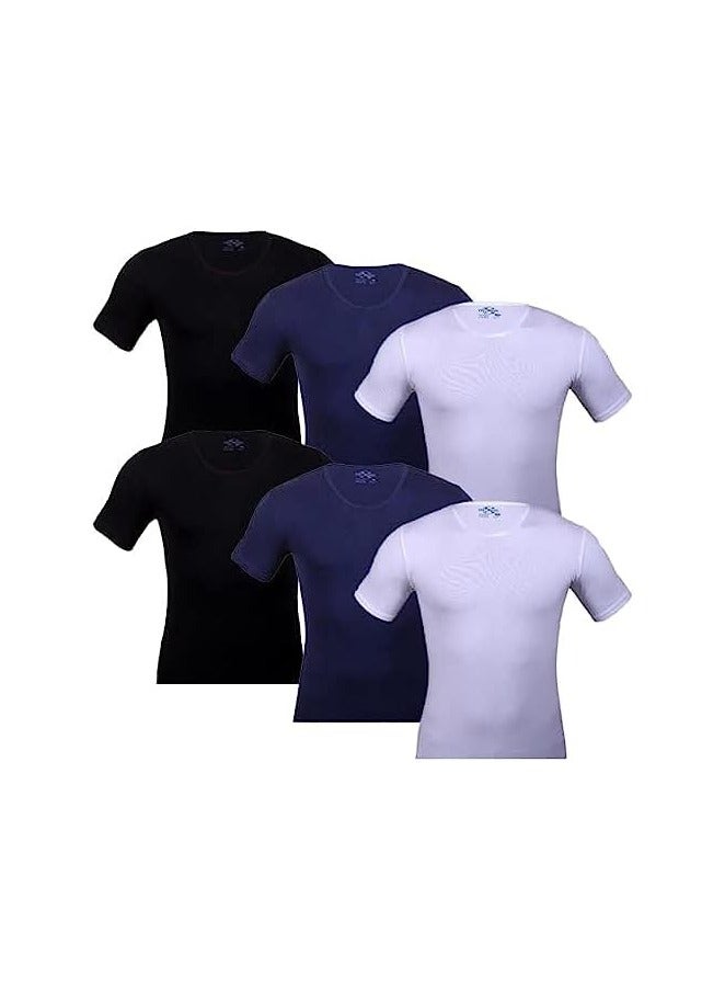 COTTONIL COTTONIL Men Combed Half Sleeves T-shirts Bundle Of 3 Different Colors (100% Cotton)  - Image 1