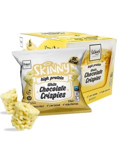 The Skinny Food Co Protein Crispies Snacks - White Chocolate | Guilty Free Bites | High in Protein - Low Calorie - Low Carb - Low Sugar - Gluten Free - Vegetarian |for Gym-Fitness Fans|Box of 10x23g