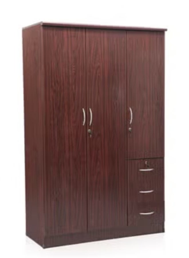 ALWASIT HOME 3 Door Wooden Wardrobe Cabinet Cupboard Engineered Wood Perfect Modern Stylish Heavy Duty Color - Image 1
