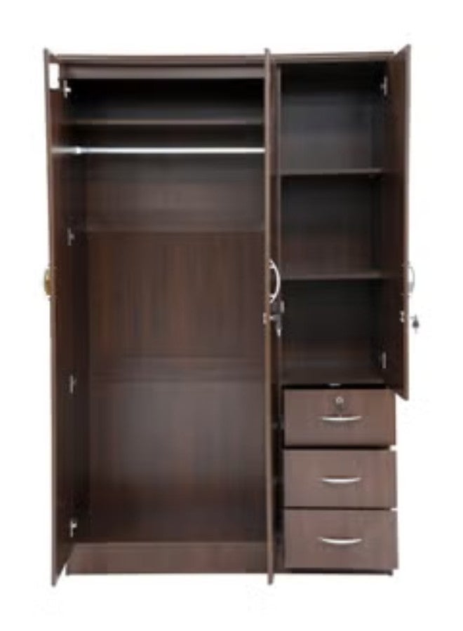 ALWASIT HOME 3 Door Wooden Wardrobe Cabinet Cupboard Engineered Wood Perfect Modern Stylish Heavy Duty Color - Image 2