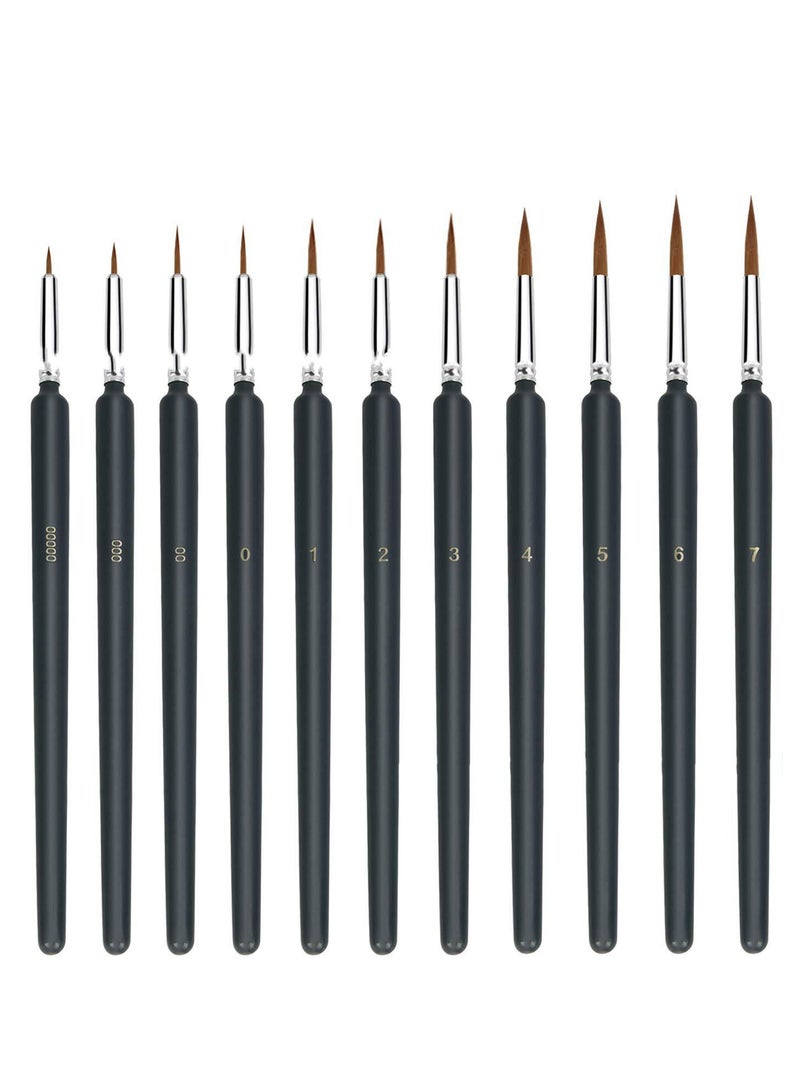 DURKU 11 Pieces Fine Detail Paint Brush, Miniature Paint Brushes Kit, Micro Artist Acrylic Paints Brush Perfect for Watercolor, Craft, Models Painting, Line Drawing - Image 1
