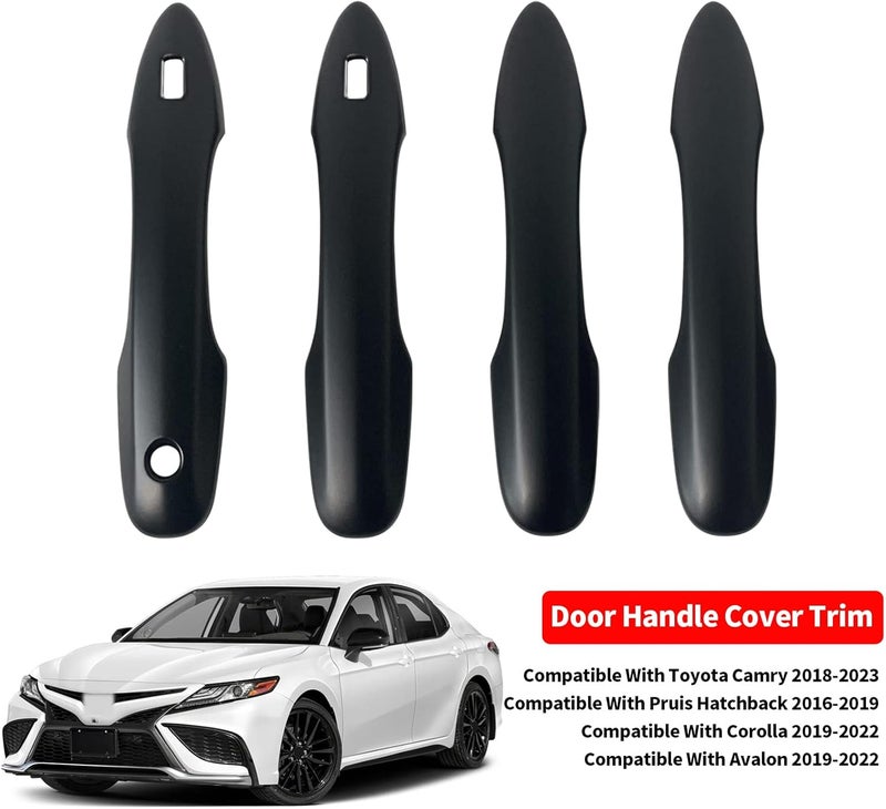 BENXUTO Door Handle Cover Trim Compatible with Toyota Camry 2018-2025 /Corolla 2019-2025 /Avalon 2019-2022 /Pruis Hatchback 2016-2024 Accessories Exterior Door Handle with 2 Smart Key Entry Holes Matte Black - Image 2