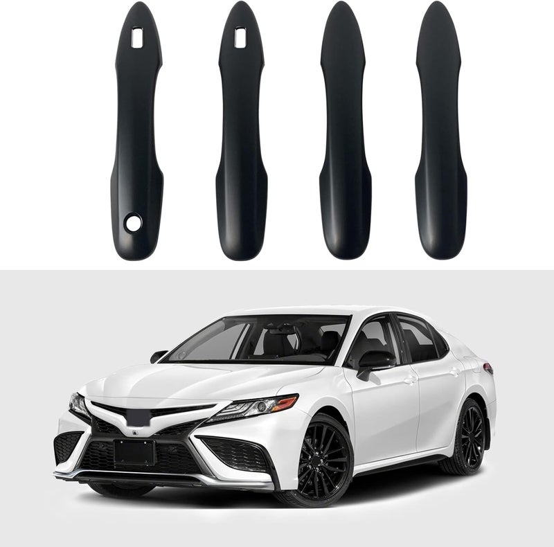 BENXUTO Door Handle Cover Trim Compatible with Toyota Camry 2018-2025 /Corolla 2019-2025 /Avalon 2019-2022 /Pruis Hatchback 2016-2024 Accessories Exterior Door Handle with 2 Smart Key Entry Holes Matte Black - Image 1