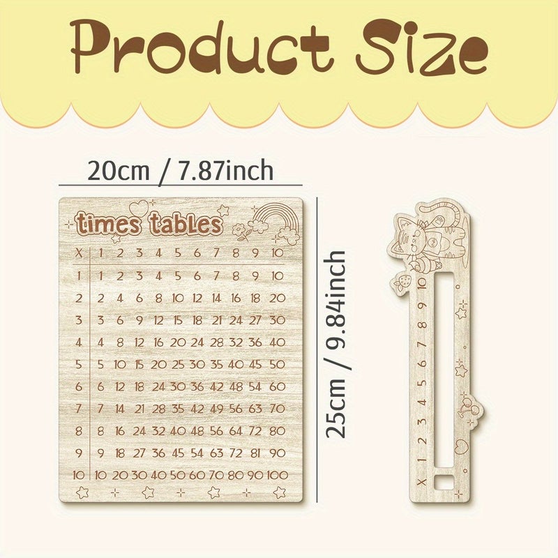 Wooden Multiplication Table Board For 1st Grade Math Class Back To School Gift Craft Family - Image 3