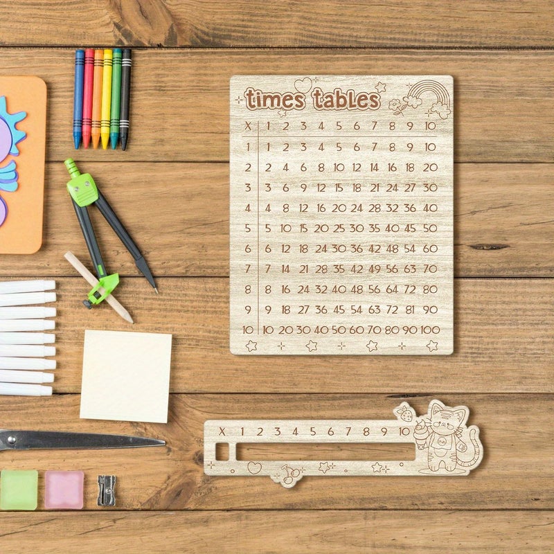 Wooden Multiplication Table Board For 1st Grade Math Class Back To School Gift Craft Family - Image 5