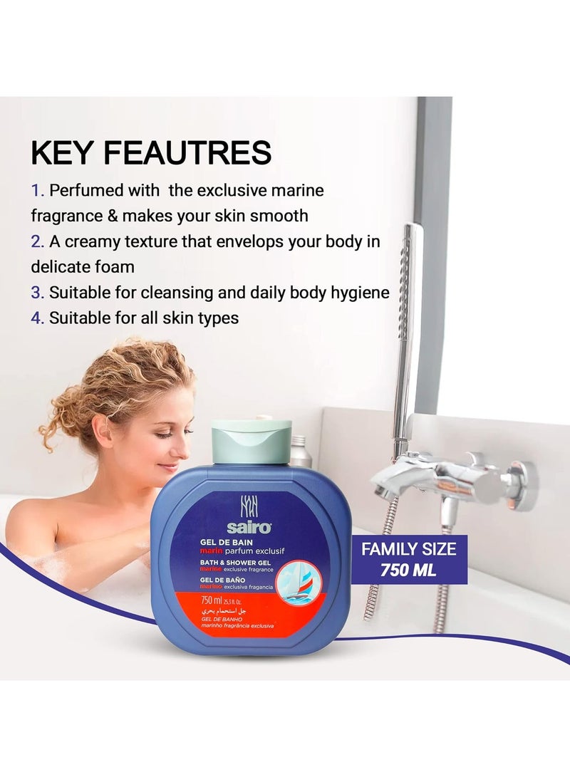 Sairo Shower Gel With Marine Fragrance 750 ml  - Image 4