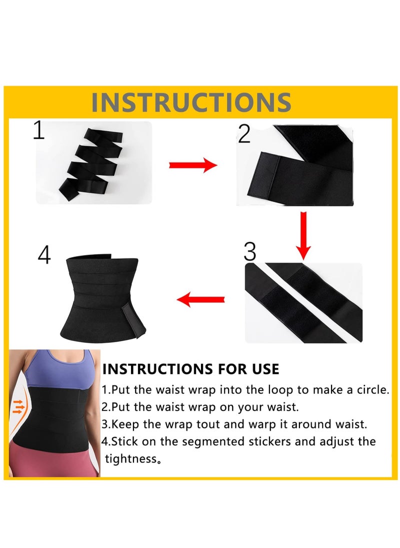 Cuken 5M Waist Trainer for Women Lower Belly Fat, Slimming Tummy Wrap Belt Adjustable Comfortable Back Braces for Lower Back Pain Relief Abdominal Body Slimming Belt For Flat Tummy Belly Slimming Belt Sweat Band, Non-Slip  - Image 2