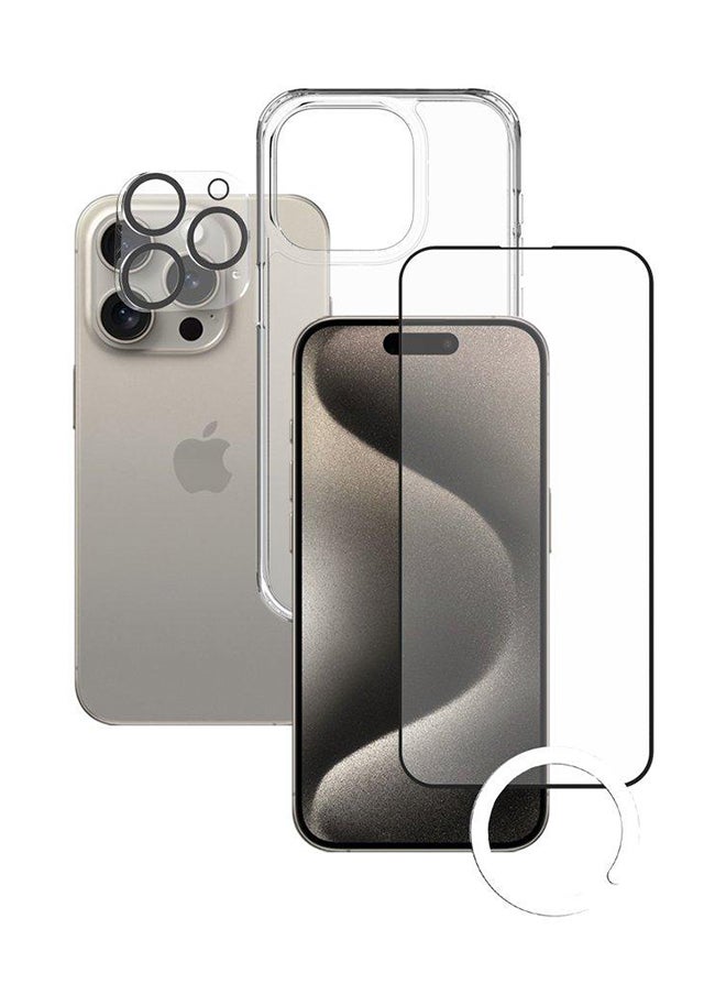 Xonda 3IN1 IPHONE 15 PRO MAX CLEAR Case Screen Protector Camera Lens 