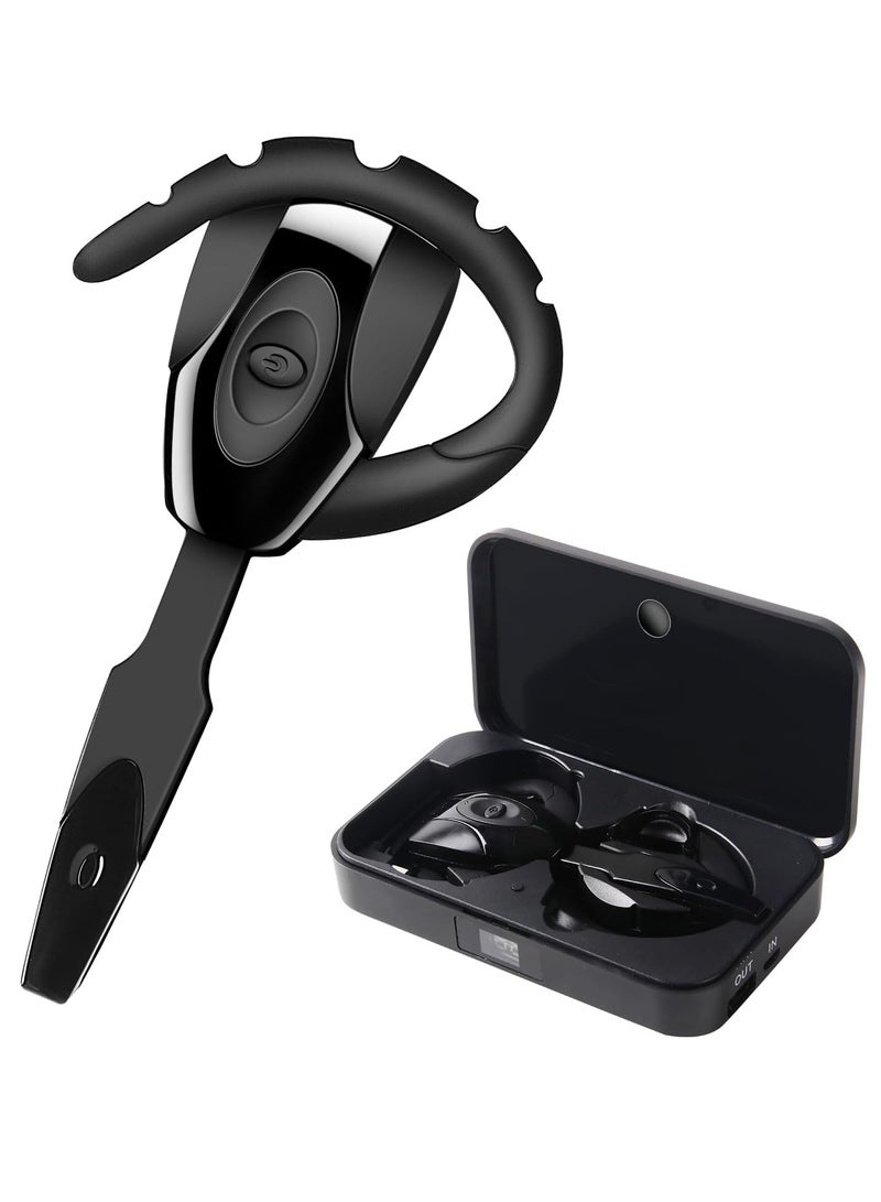 SYOSI Bluetooth Headset Wireless, Hanging Ear Bluetooth Earphone with Microphone, Standby Time 160 Hours, for Business Office Driving, Supports iPhone Android PS3 Headphones + Charging Case  Style 5 - Image 1