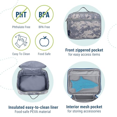 Wildkin Kids Insulated Lunch Box – Durable and Reusable for School & Travel - Digital Camo - Image 4