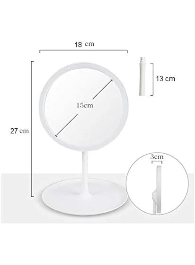 NAMA LED Makeup Mirror - with Smart Touch Natural Lighting, 180° Adjustable Makeup Mirror with Storage Tray and Portable Roller for Countertop, Multiple Colors Available, USB Powered - Image 2